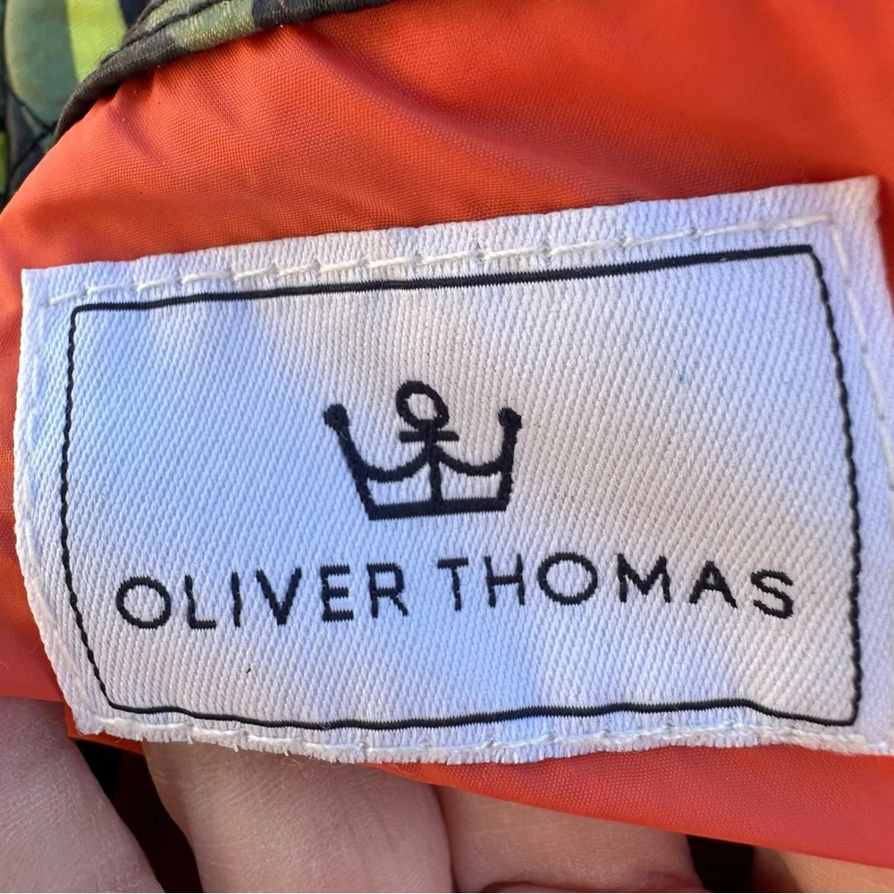 Oliver Thomas Orange Tropical Tote with matching insert pouch Reversible - Picture 6 of 7